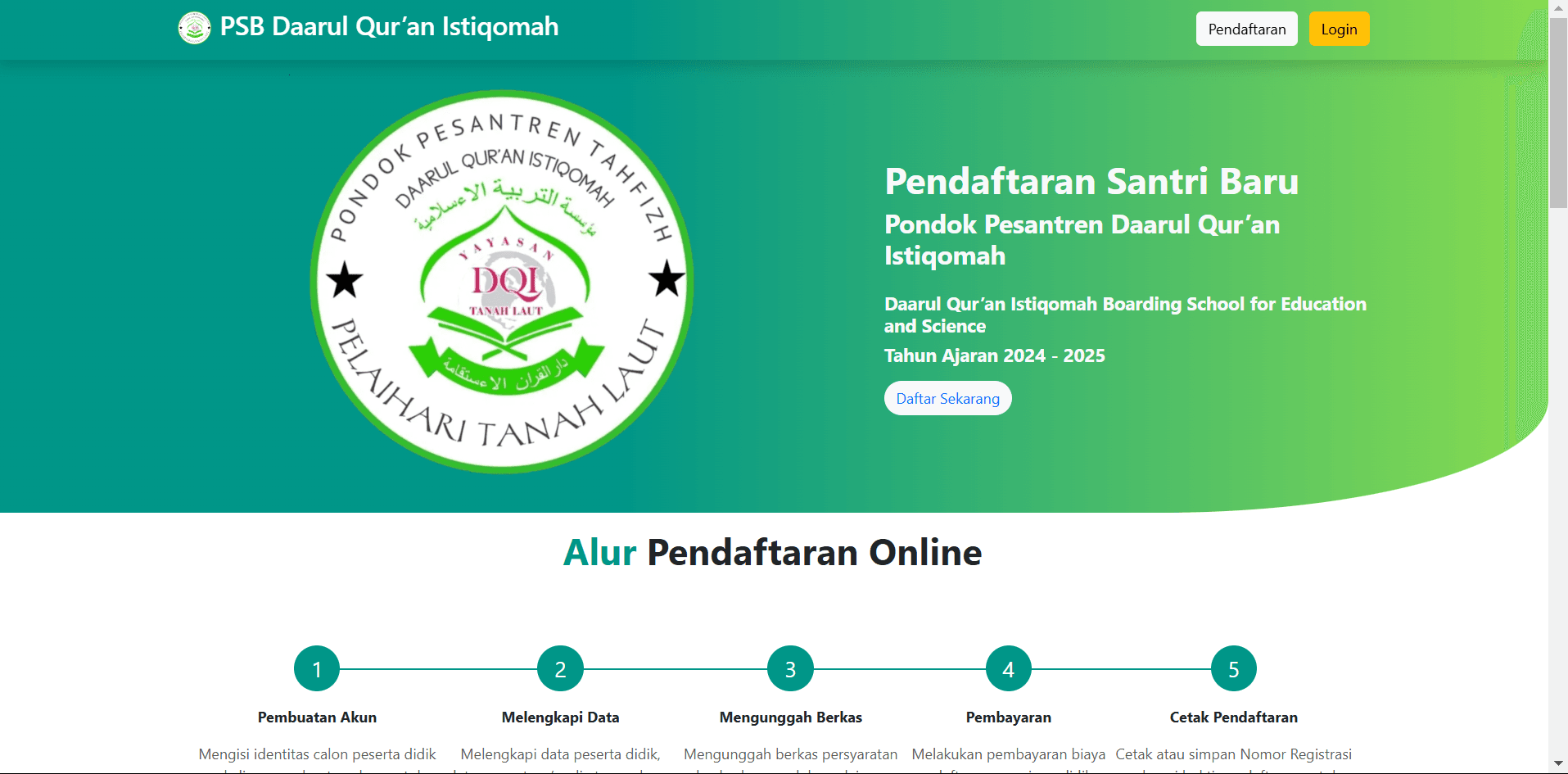 Sistem Pesantren - Dashboard